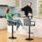 Damiah Crosdy Adjustable Height Swivel Upholstered Velvet  Barstool with Metal Frame-1877512730