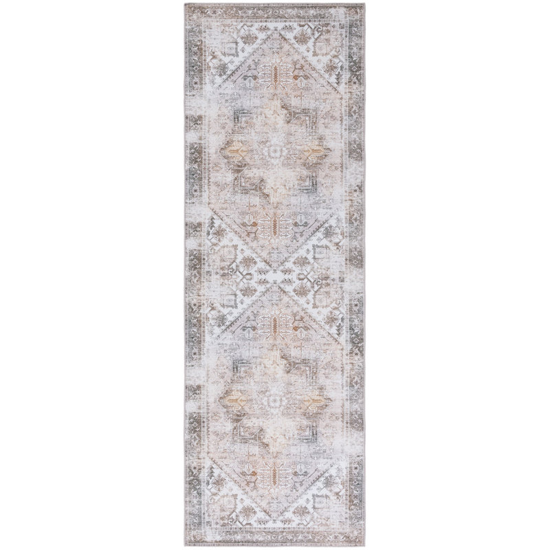 Delvalle Oriental Beige/Gray Area Rug, Runner 2'6" x 10'