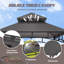 Auvent pour barbecue 8 'X 8' - Structure en acier robuste, auvent à deux niveaux pour barbecue avec tablettes, crochets de plafond et piquets de sol-113449673