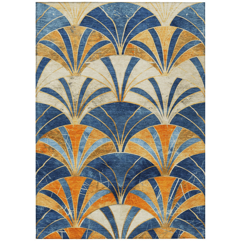 Machine Washable Indoor/Outdoor Kimberlin ACN2178 Geometric Rug, Rectangle 8' x 10'