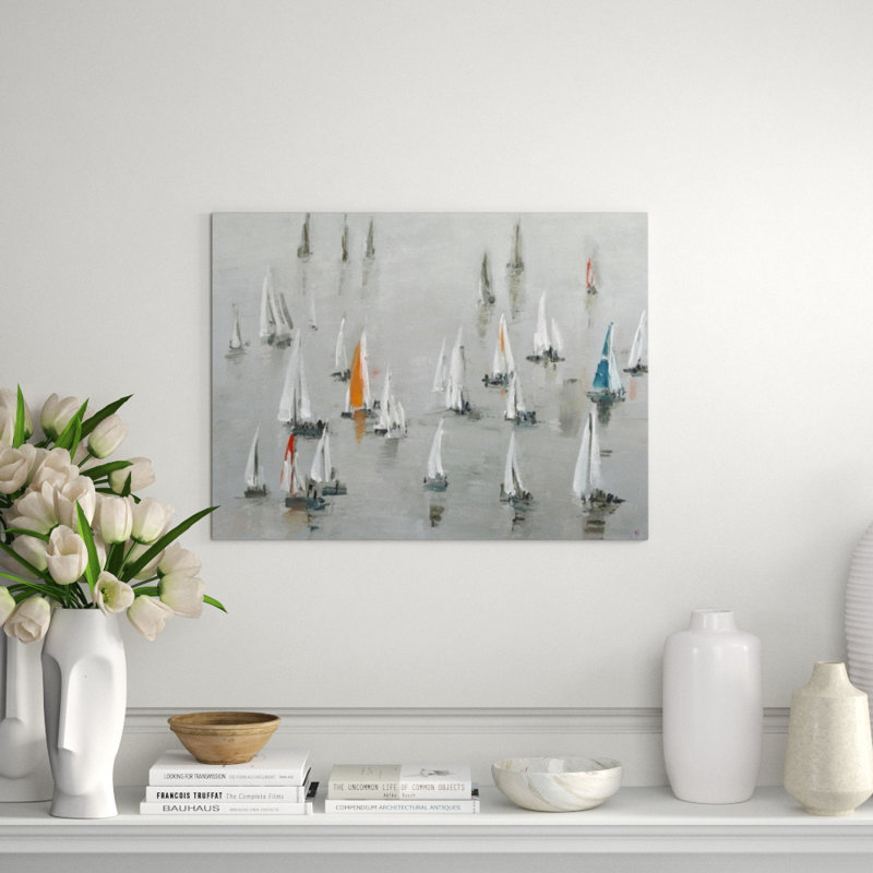 Sea Of Gray Painting by Paul Ngo, Knife Gel, 24" H x 38" W x 1.5" D