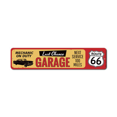 Enseigne en aluminium «Last Chance Garage Route 66»