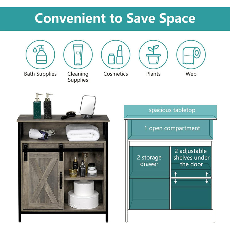 Berney Engineered Wood Floor Bathroom Cabinet