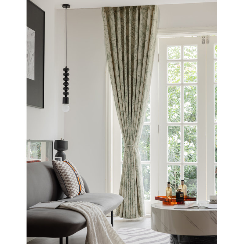 Paire de rideaux obscurcissant Ella, Sauge / crème, L 50 po x L 102 po