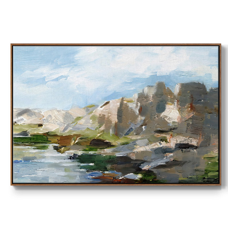 Western Cliff II, reproduction d'art sur toile, H 25 po x l 37 po x P 2 po, Noyer