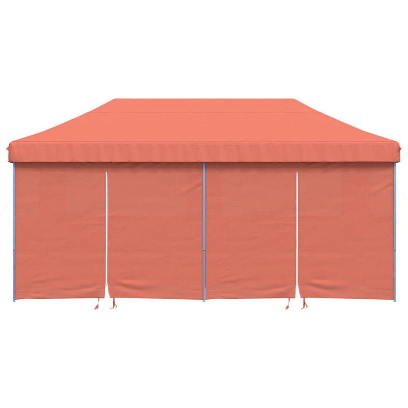 Vidaxl Foldable Party Tent Pop-Up With 4 Sidewalls, 315cm H x 580cm W x 292cm D, Terracotta, Blue