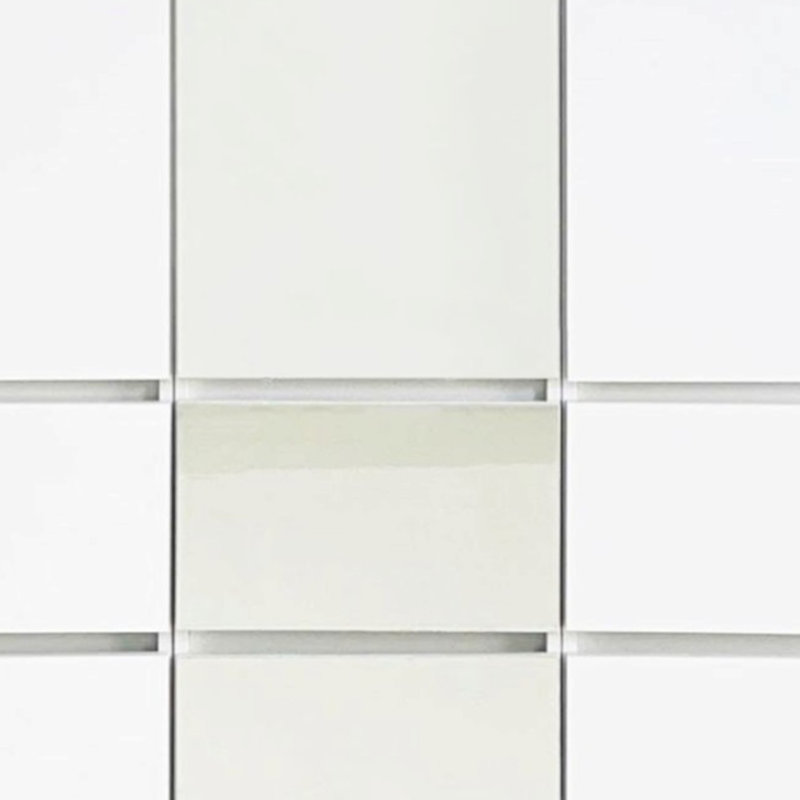Ensemble de placard Ely, façade à miroir central, 7 tiroirs, 71 po, blanc