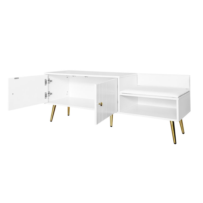 Banc de rangement pour chaussures, Blanc