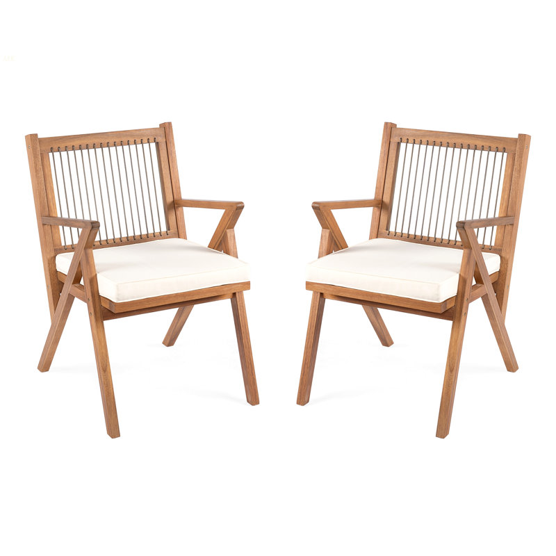 Chaise de patio avec coussin (ensemble de 2)