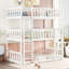 Lit superposé simple en bois d'hévéa, avec échelles, lit superposé détachable, lit simple au-dessus d'un lit simple au-dessus d'un lit simple, blanc-1894333709