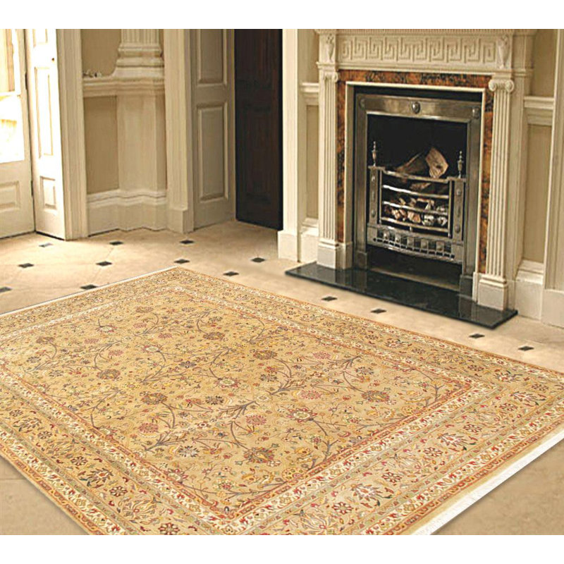 Canvello Tabriz Hand-Knotted Lamb's Wool Area Rug- 9' X 11'11"
