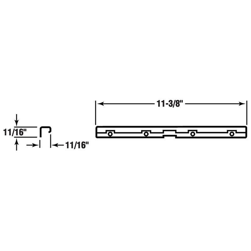 Rail de guidage à battant pour les utilisateurs simples et simples Prime-Line (paquet simple)