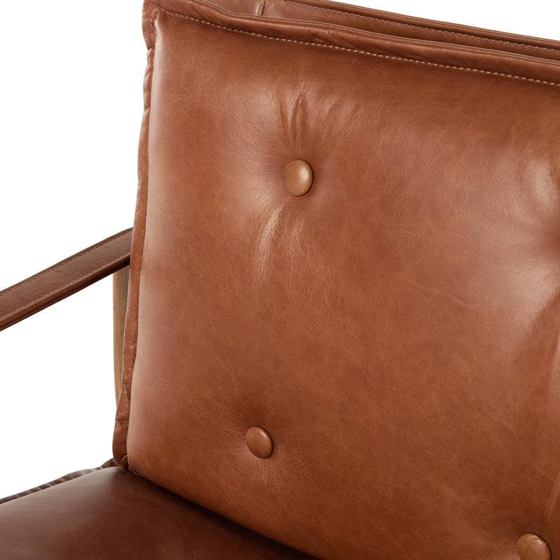 Lenz Leather Arm Chair, Brown