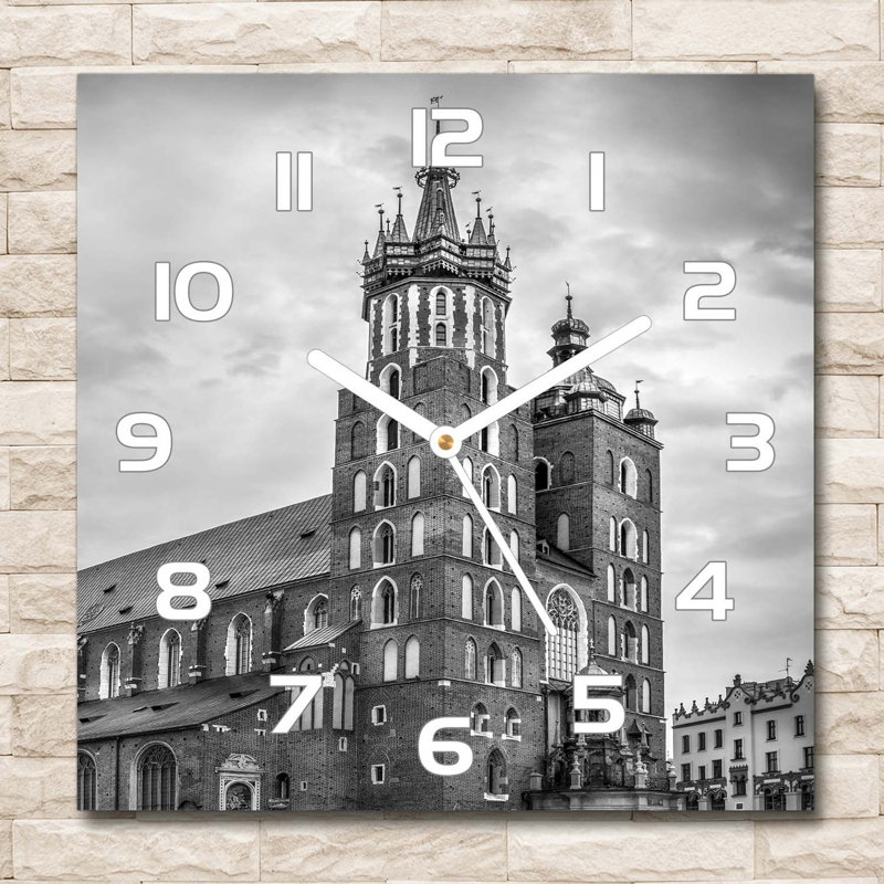 Haritz Glass Wall Clock, White/Grey