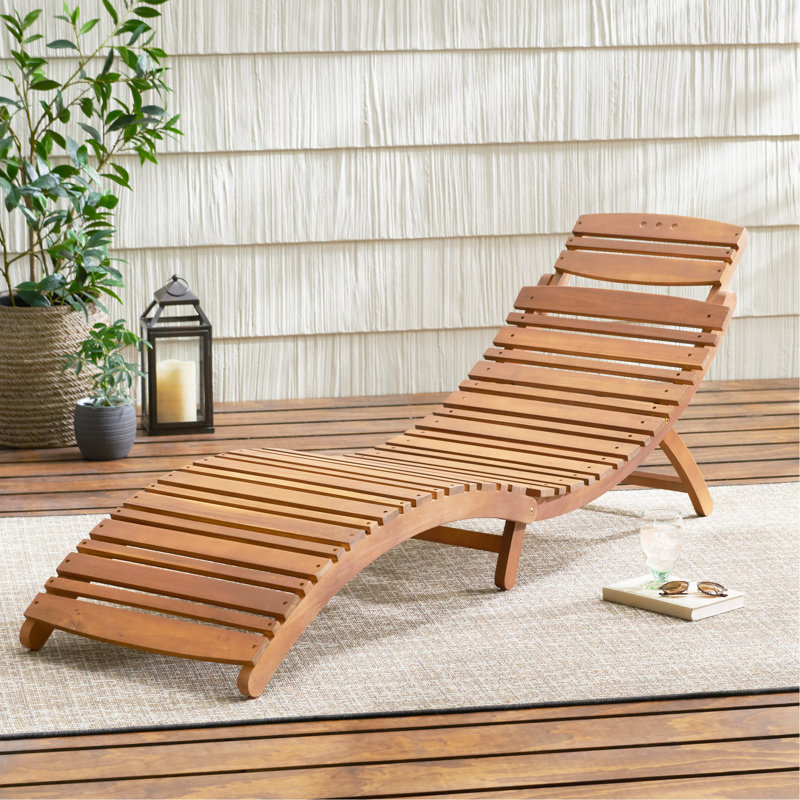 WOOD FOLDABLE CHAISE LOUNGE, Brown