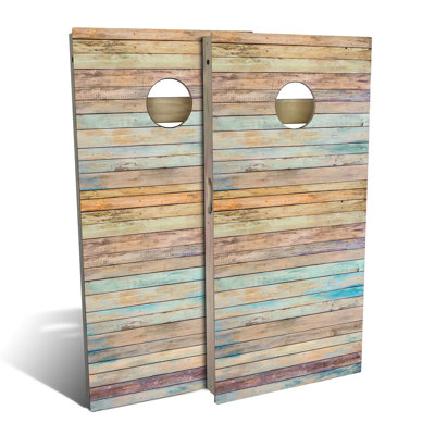 2' X 4' Country Living Summer Woodlay Cornhole Board Set With Hole Lights