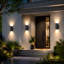 Lot de 8 appliques murales extérieures DEL à détecteur crépusculaire, étanches IP65, pour terrasse, entrée, garage-953220431-953220464