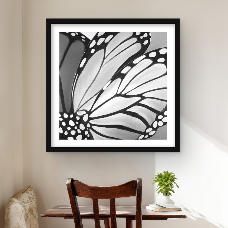 Monarch Wings Clos clos - reproduction encadrée mate pour la décoration intérieure, H 24 po x l 24 po, Noir