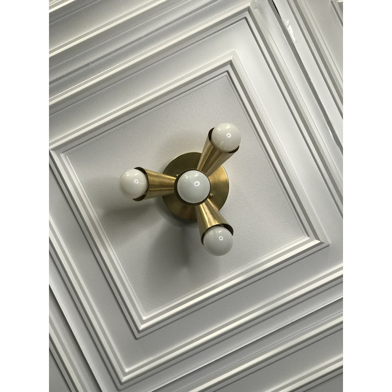 Nika Semi Flush Mount, Raw Brass