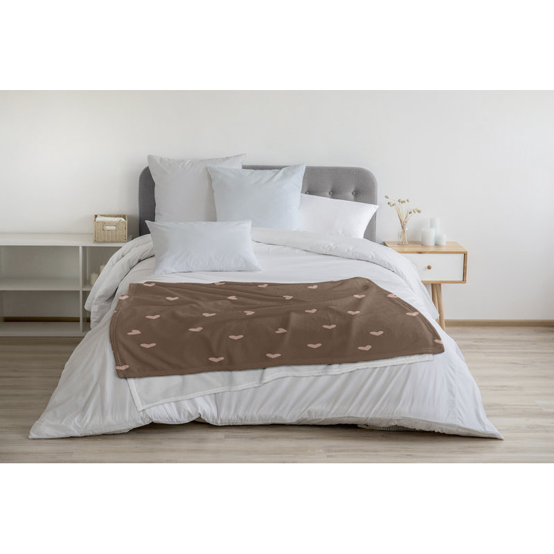 Jeté Little Hearts, Brique délavée au soleil, L 30 po x L 39,75 po