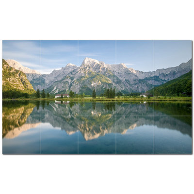 Murale en céramique satinée 8 "x 8" Lakes Photo