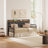 Daybed With Trundle Day Bed With Upholstered Headboard And Charging Station-116928404-116928405