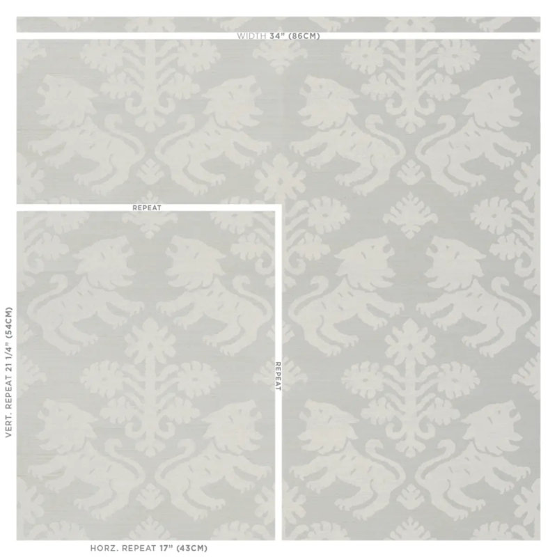 Regalia Sisal Wallpaper, Ivory On Silver