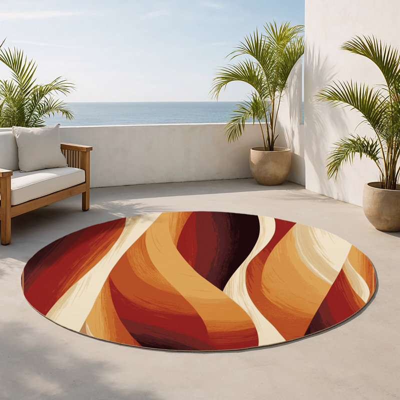 Tapis intérieur et extérieur Windswept, Rond 5 pi
