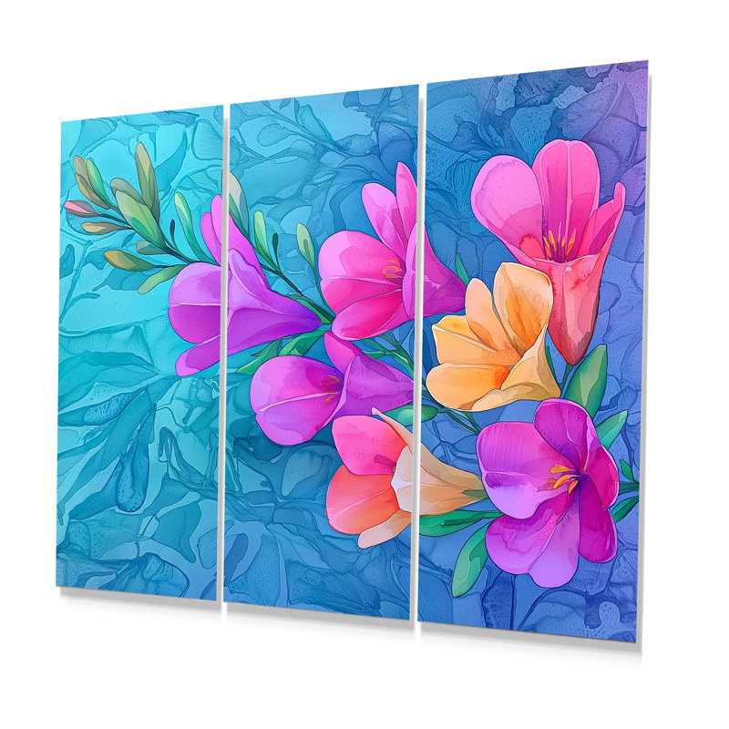 Addiston - Iris, ensemble d'art mural, H 32 po x l 48 po, Impression sans cadre en métal, Ne s’applique pas