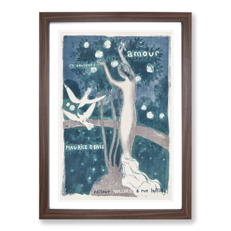 Love Cover by Maurice Denis - Picture Frame Graphic Art, Walnut Framed, 36cm H x 27cm W x 2cm D