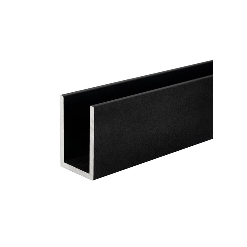 FHC CUC15MBPT121N 1 "x 1-1 / 2" U-Channel - Échantillon long 12 po - Noir thermolaqué