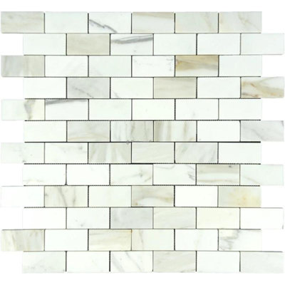 Carreau de mosaïque mural en marbre 2" x 4"