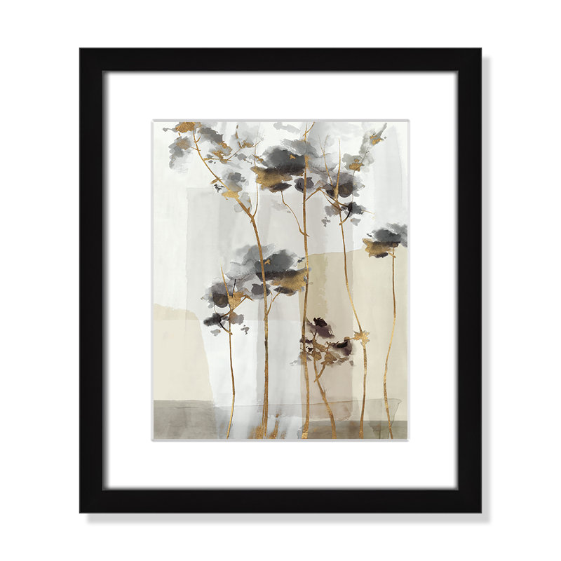 Impression Golden Zen II par Eva Watts, Matted Print, L 13 po x H 15 po, Noir satiné