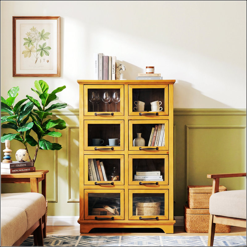 Armoire de rangement moderne avec 8 portes, spacieuse et polyvalente pour la présentation et l'organisation dans n'importe quelle pièce