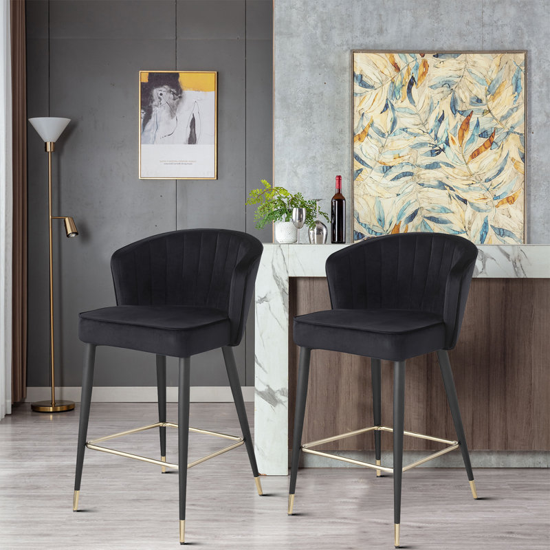 Tabouret de bar 27,22 po Bréham, Noir