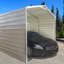 Metal Carport with Corrugated Roof and Sidewall Panels – Grey