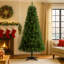 Arbre de Noël artificiel à charnière non éclairé 6 pi avec 582 pointes, branches en PVC, arbre de vacances vert avec support en plastique à 4 pieds pour la décoration de Noël intérieure