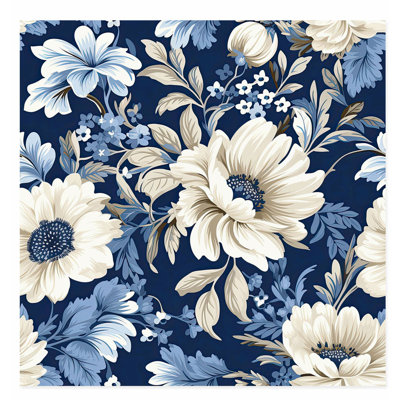 «Floral Blue Flower Dreams II Cottage», reproduction d'art non encadrée