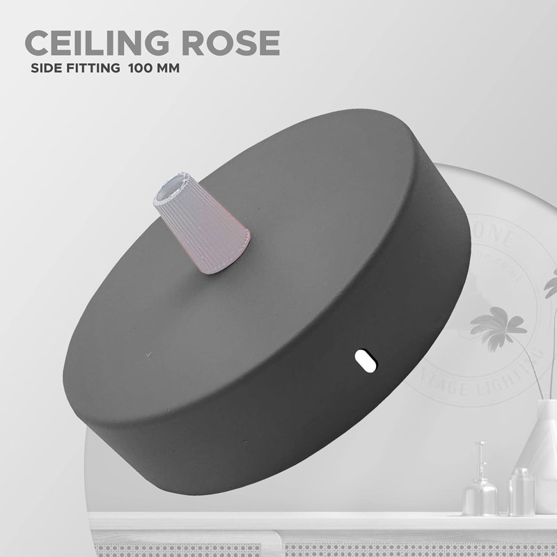 Solarah Single Outlet Ceiling Rose 100Mm Metal Ceiling Rose With Cord Grip And Fitting Accessories, For Ceiling Rose Lighting And Wall Lamp Lighting Kit