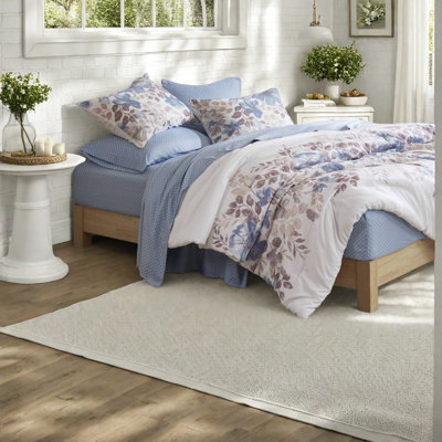 Ensembles de literie moelleux, polyester grand confort floral bleu pour maison moderne