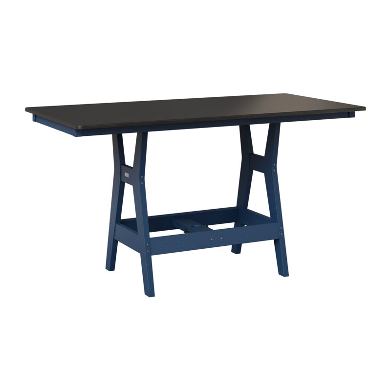 Table de salle à manger rectangulaire 66 po Berlin Gardens Harbor, Marine, Noir martelé, H 30,37 po x l 66 po x P 33 po