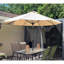 Parasol de marché 132 po beige avec manivelle et contrepoids inclus-126410837-99526007