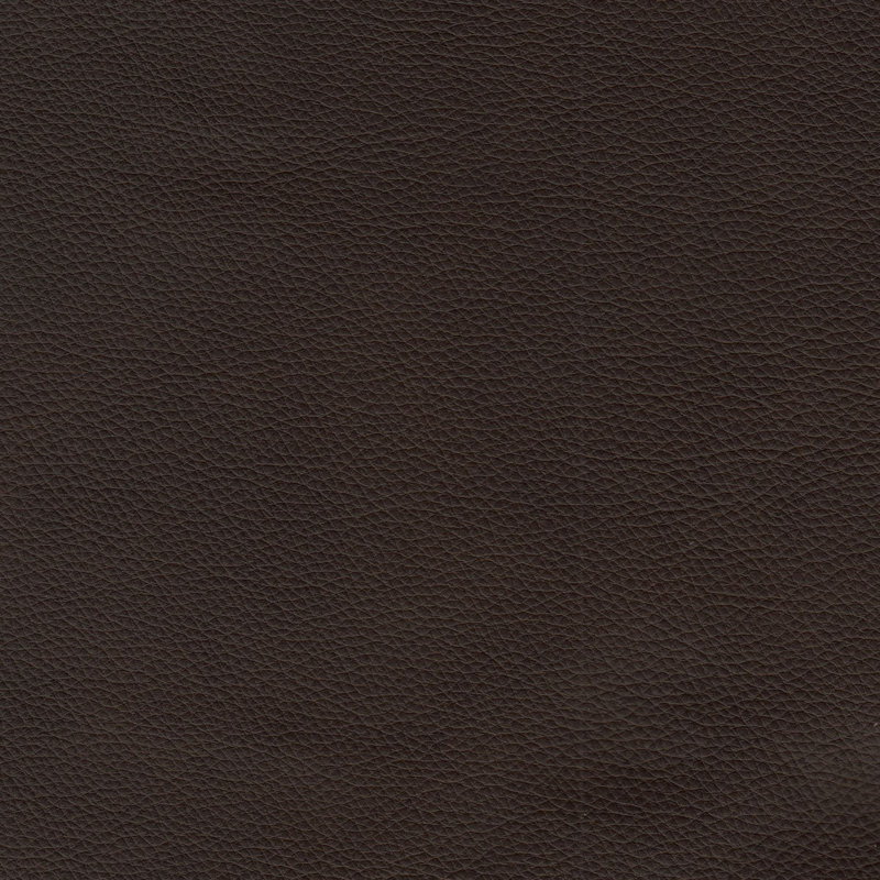 Repose-pieds rembourré Miladie, Cuir véritable chocolat