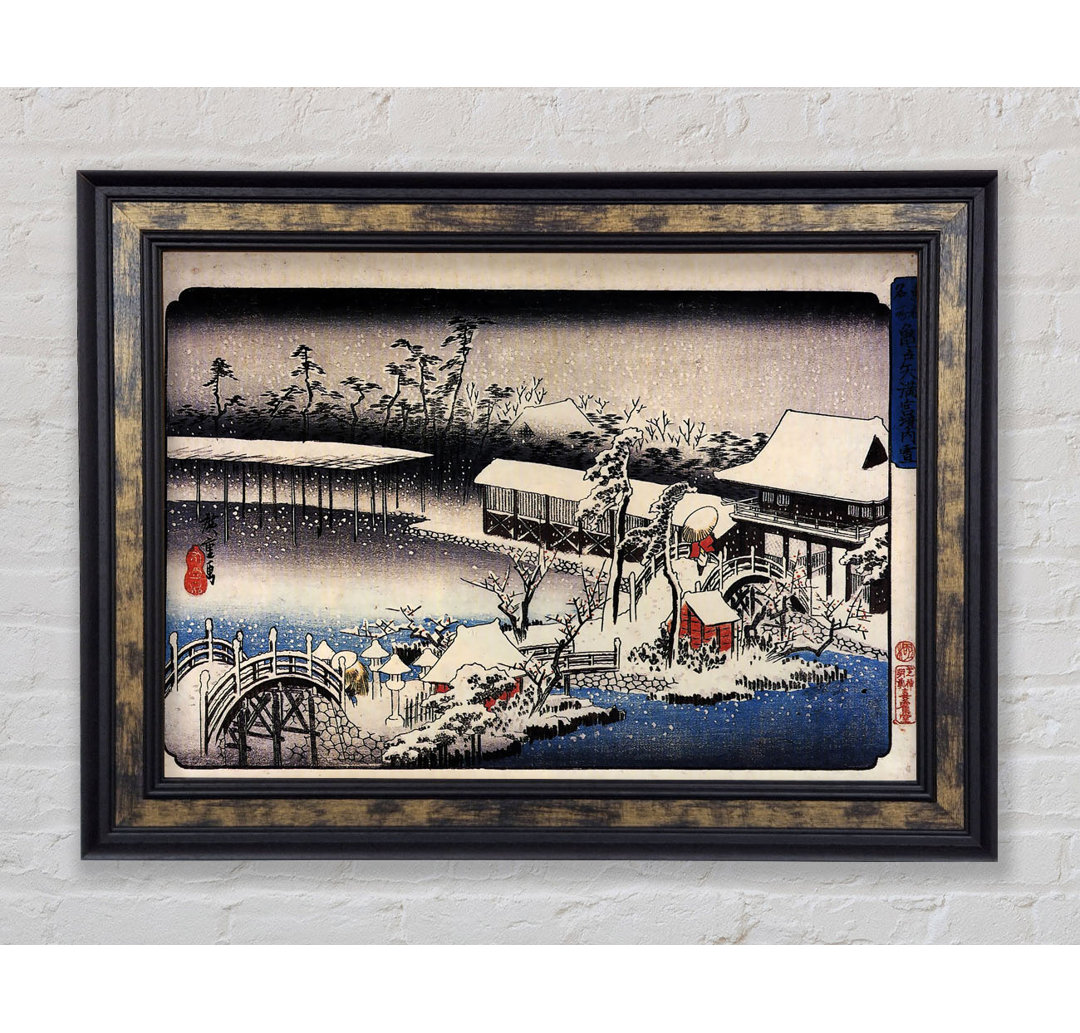 Hiroshige-Tempelkomplex im Schnee - Druck