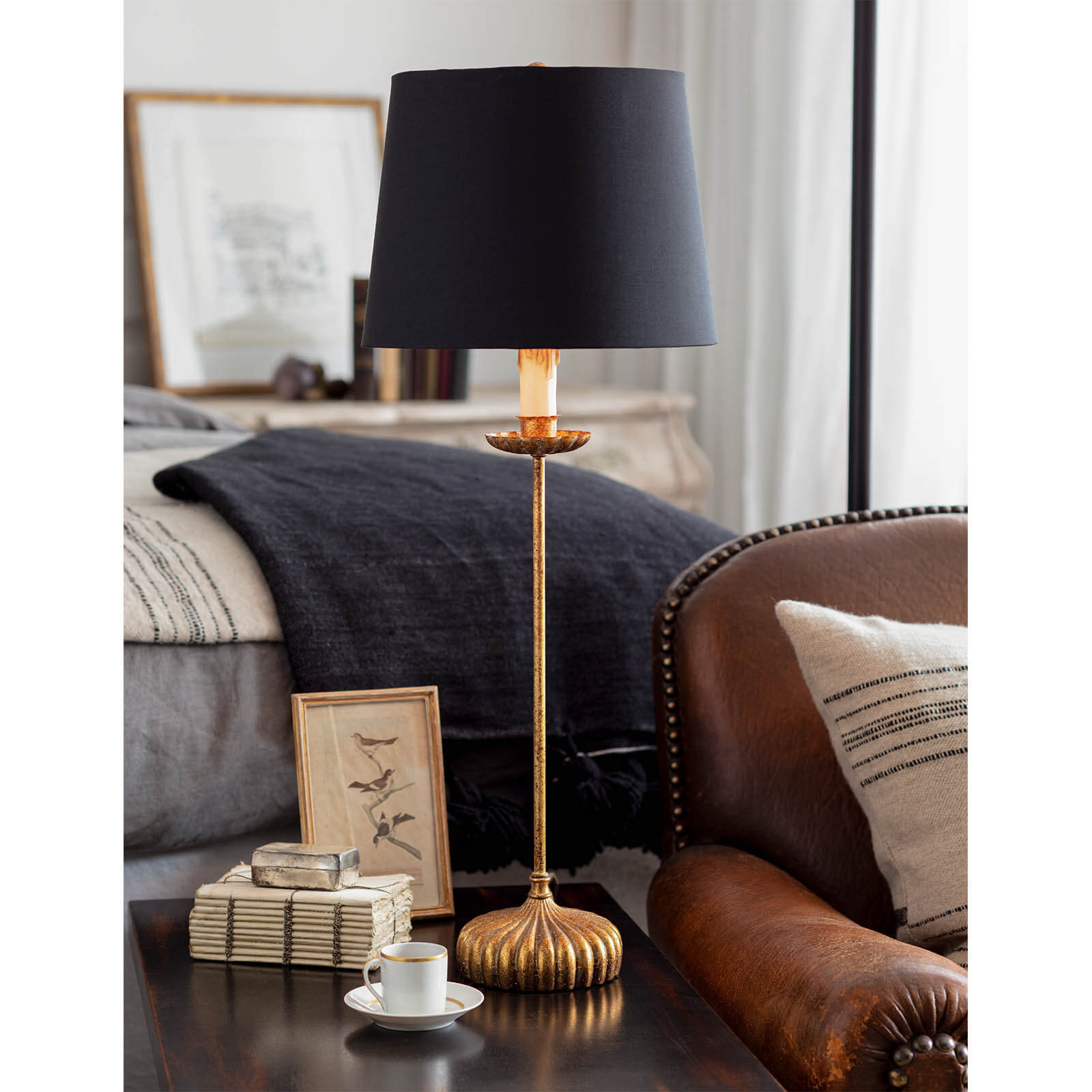Regina Andrew Clove Stem Buffet Table Lamp With Black Shade & Reviews | Wayfair