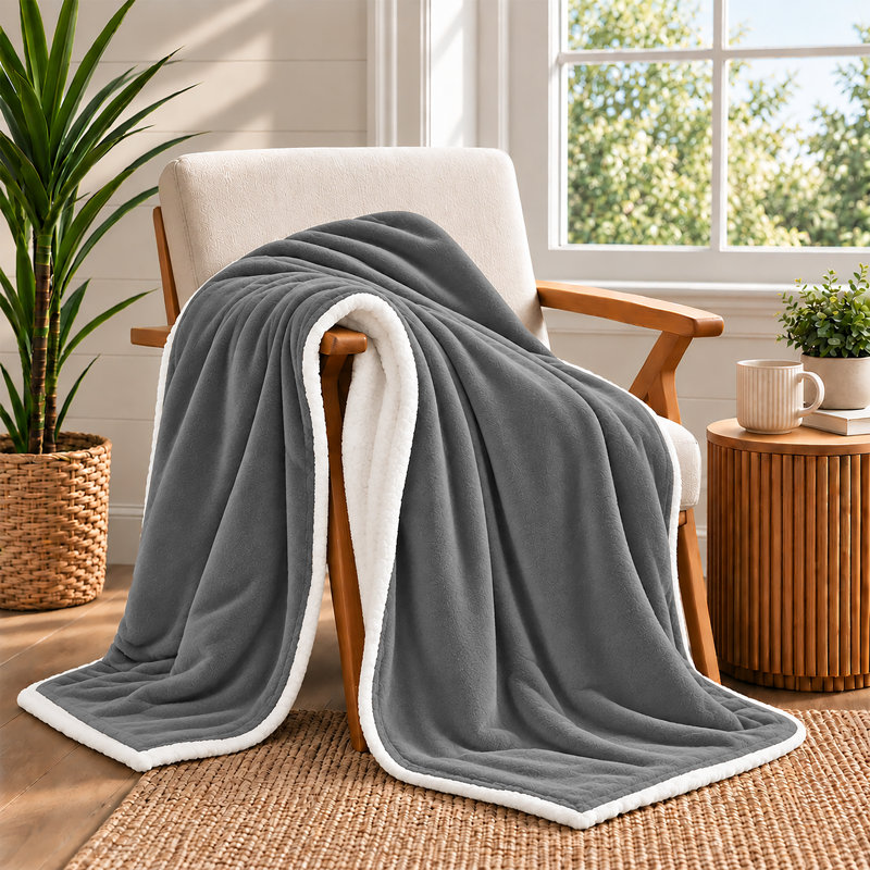 Imperial Homeware London Standard Throw Blanket, Single, Silver