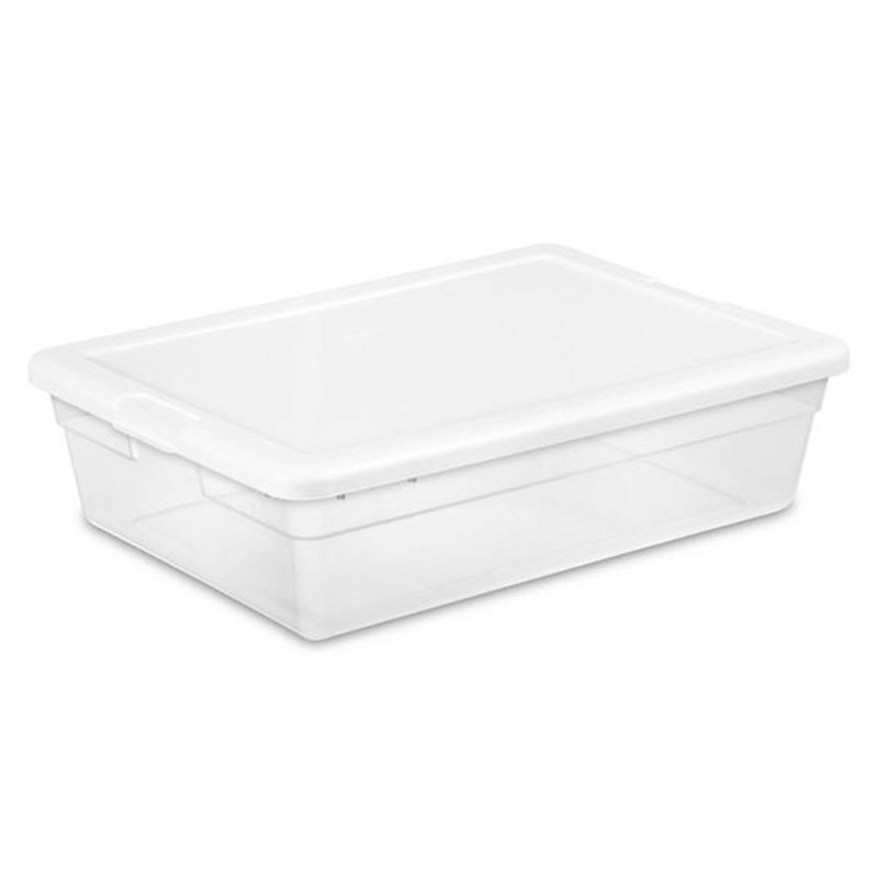 Sterilite Storage Box, Stackable Bin with Lid, Plastic Container to Organize Shoes and Crafts on Closet Shelves