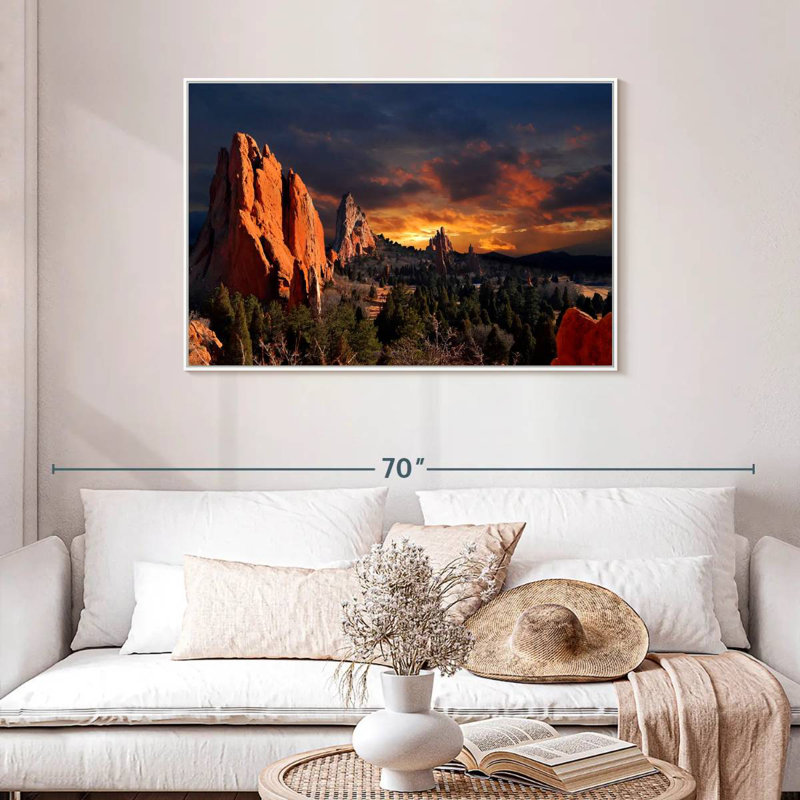 Jardin du crépuscule des dieux, Cadre flottant blanc, 43 po x 29 po