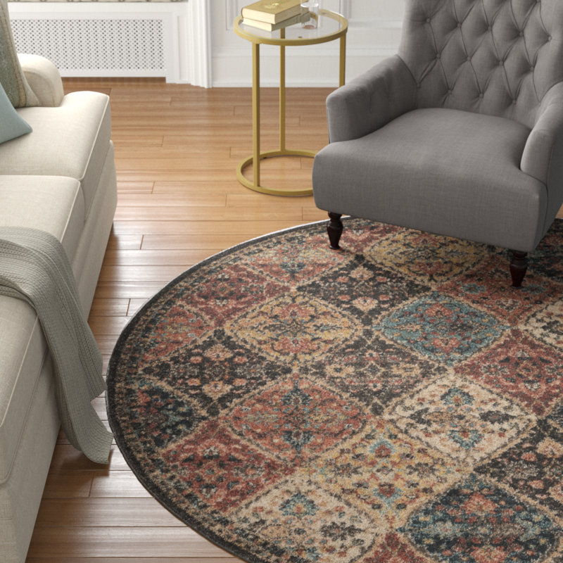 Summertown Synthetic Geometric Indoor Rug, Round 7'10"
