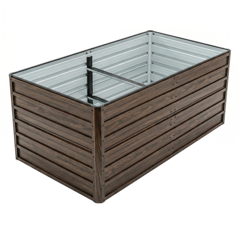Lot de 2 bacs de jardin surélevés de 189 cm (74,32 po), jardinières surélevées en métal antirouille avec base ouverte pour légumes et herbes aromatiques